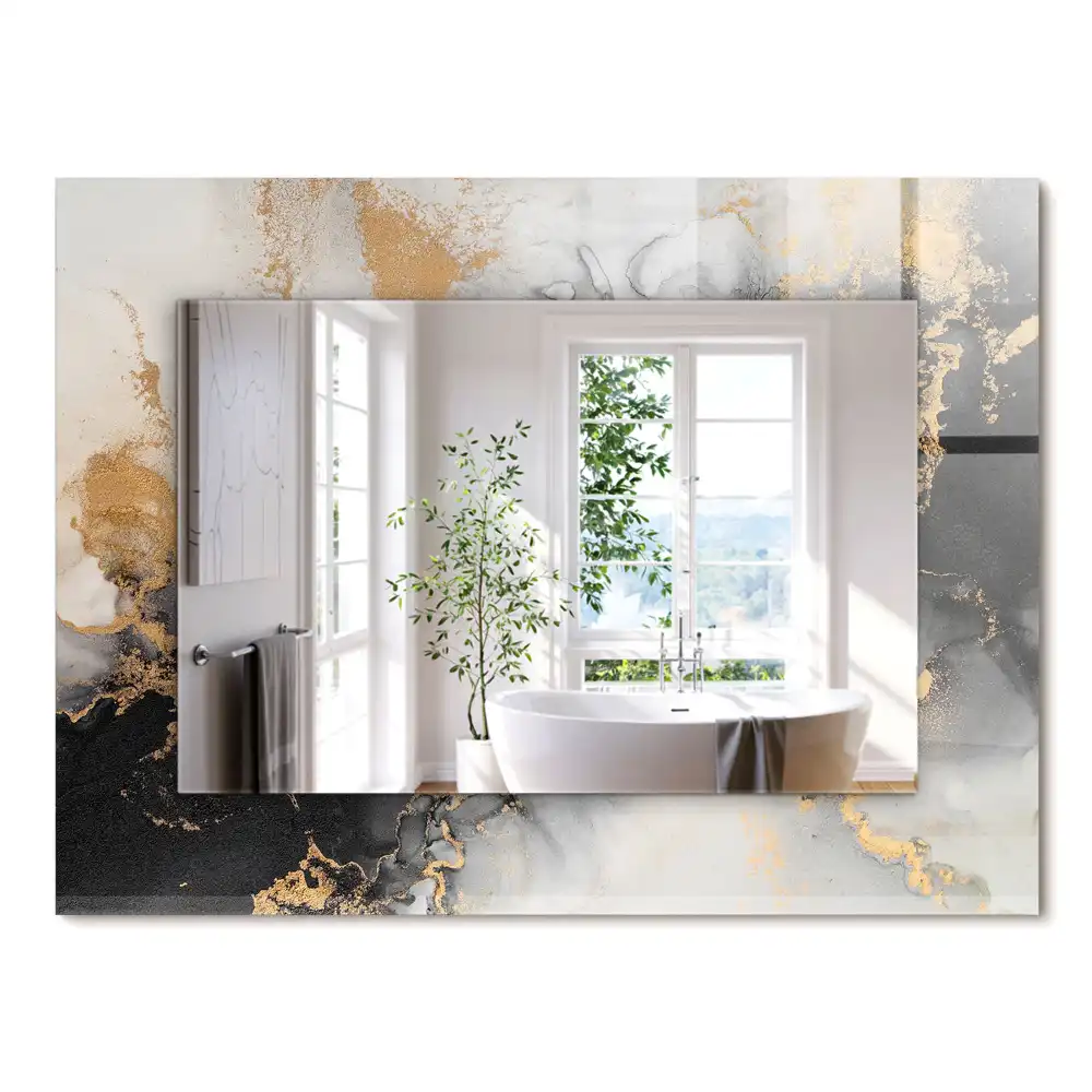 Miroir rectangulaire imprimé art abstrait moderne