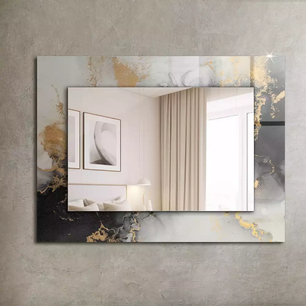 Miroir rectangulaire imprimé art abstrait moderne