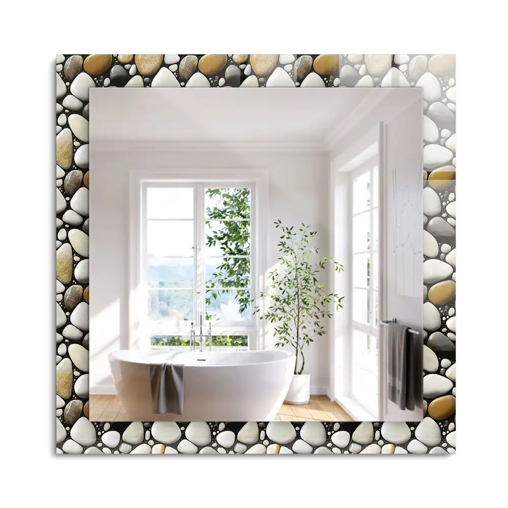 Miroir rectangulaire décoratif imprimé structure de motif rocheux