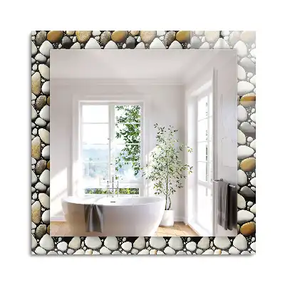 Miroir rectangulaire décoratif imprimé structure de motif rocheux