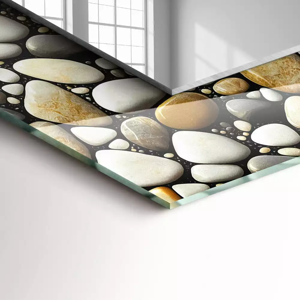 Miroir rectangulaire décoratif imprimé structure de motif rocheux