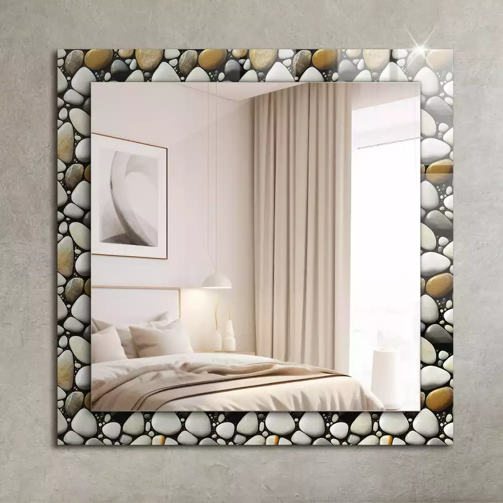 Miroir rectangulaire décoratif imprimé structure de motif rocheux