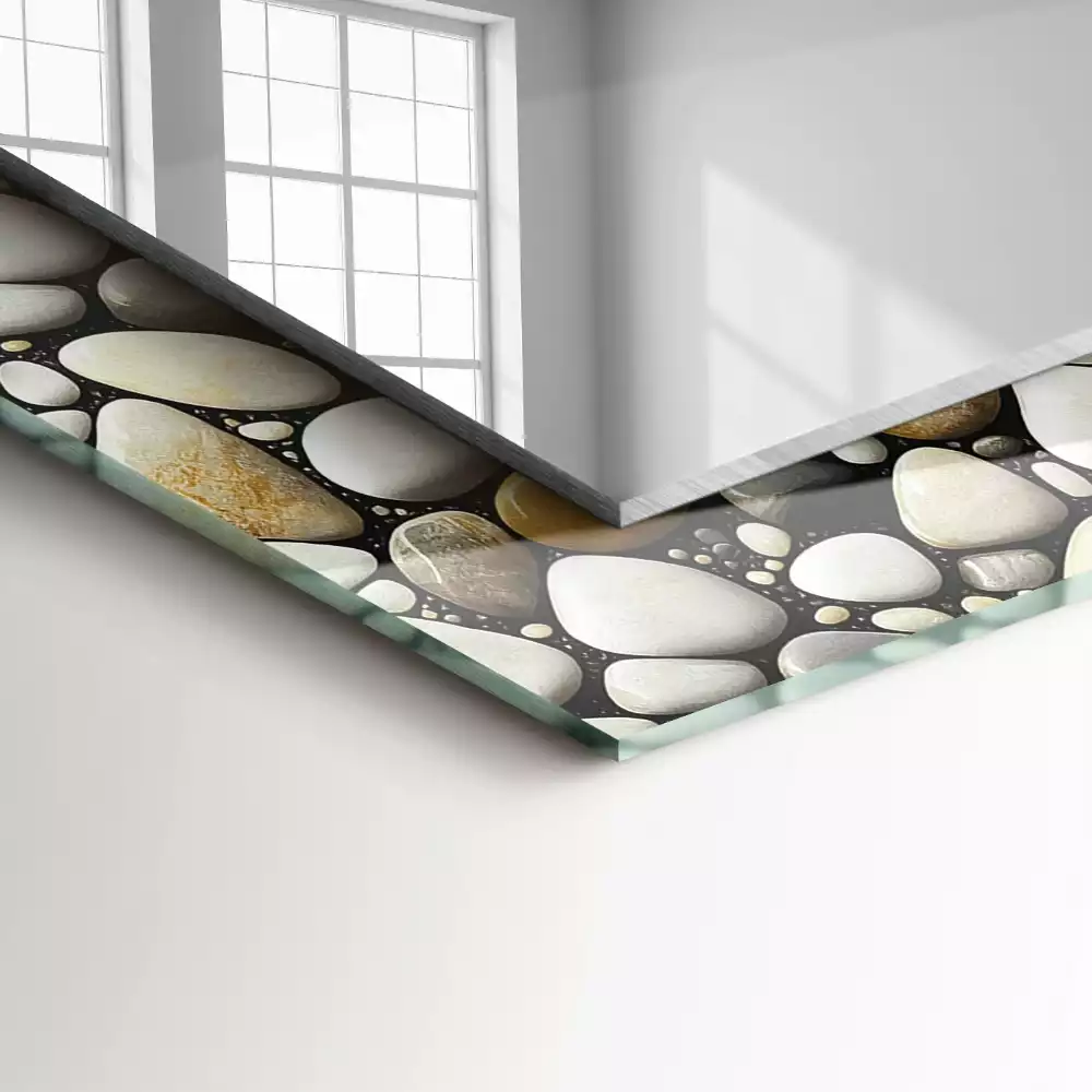 Miroir rectangulaire décoratif imprimé structure de motif rocheux