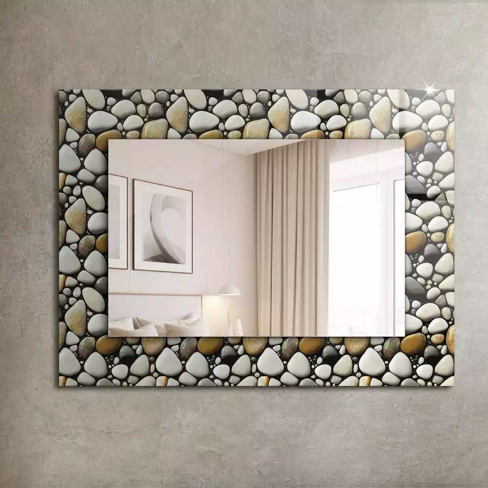 Miroir rectangulaire décoratif imprimé structure de motif rocheux
