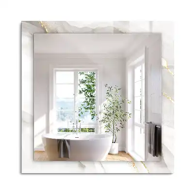 Miroir rectangulaire avec cadre imprimé marbre gris