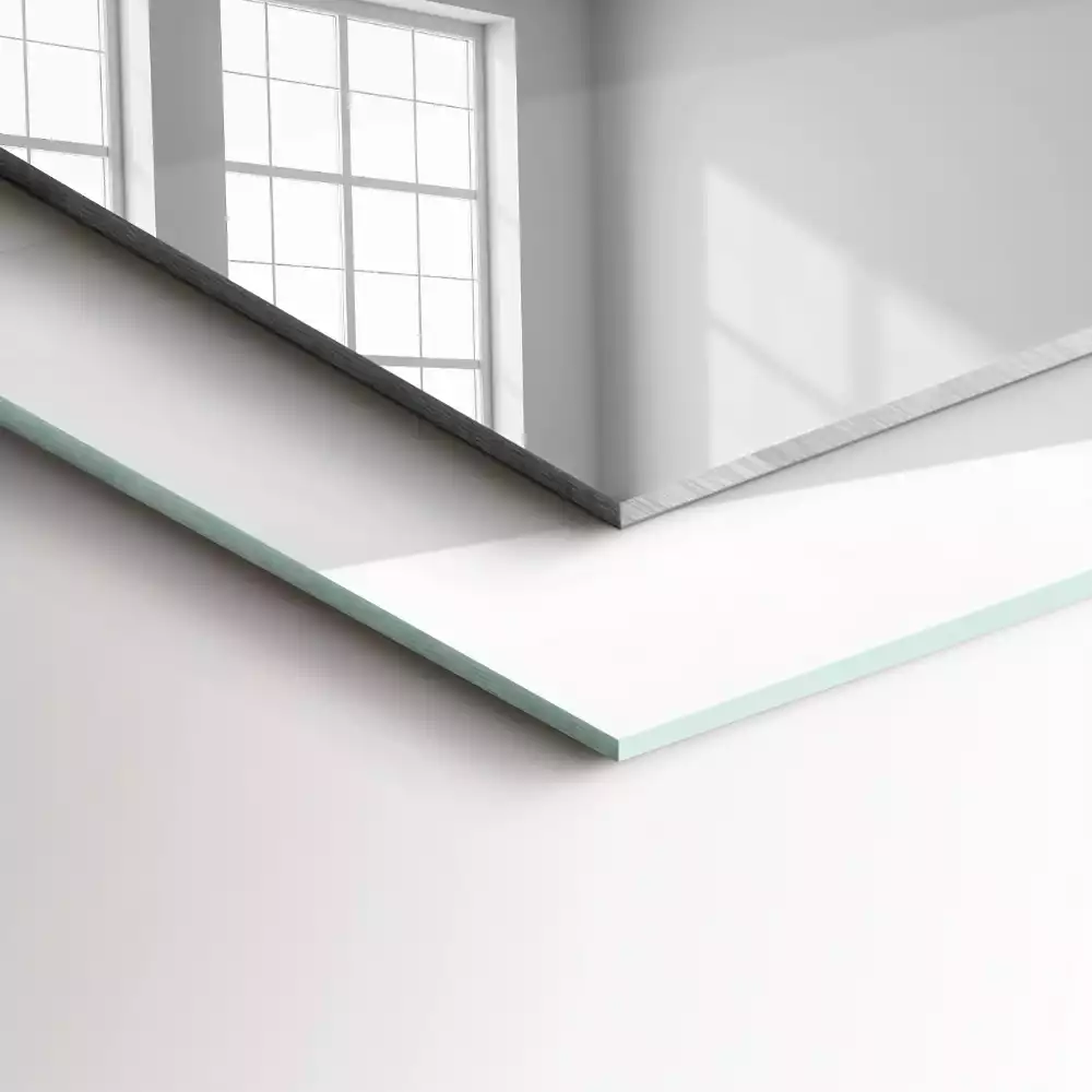 Miroir rectangulaire avec cadre imprimé marbre gris