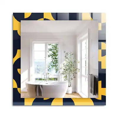 Miroir rectangulaire à cadre imprimé motif géométrique abstrait