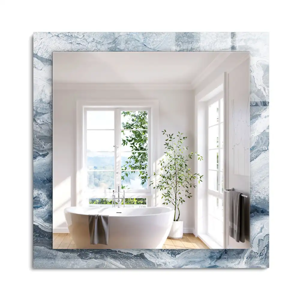 Miroir rectangulaire décoratif marbre multicolore