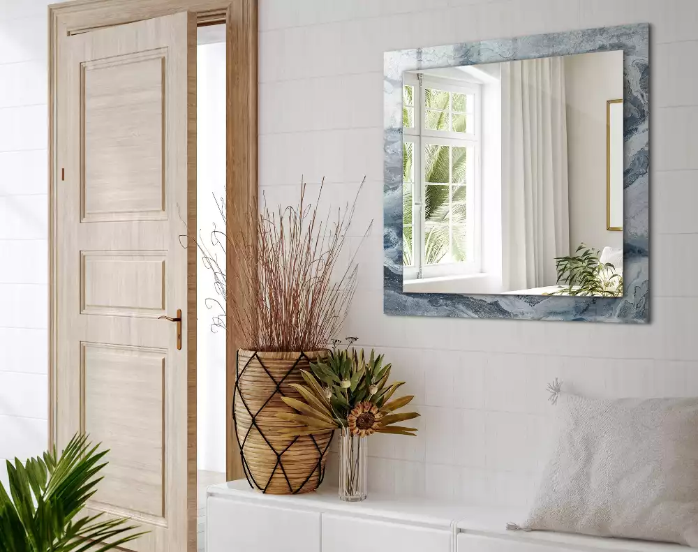 Miroir rectangulaire décoratif marbre multicolore