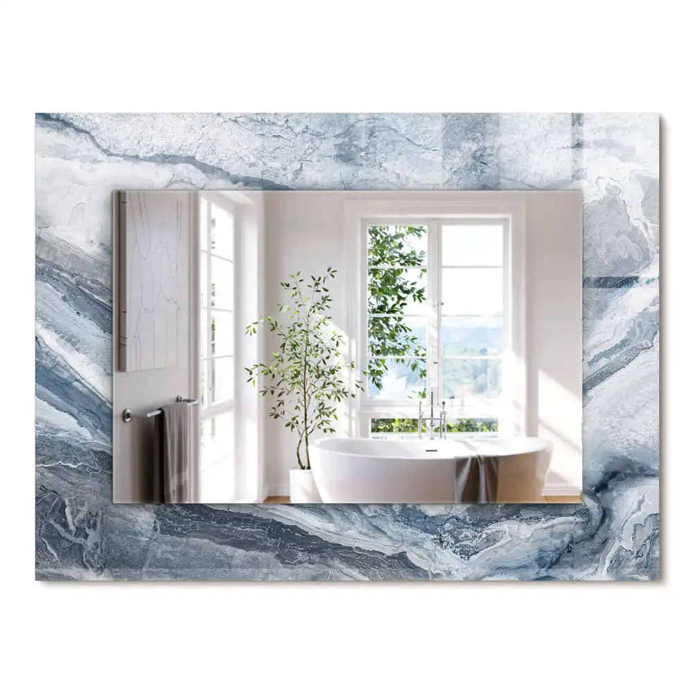 Miroir rectangulaire décoratif marbre multicolore