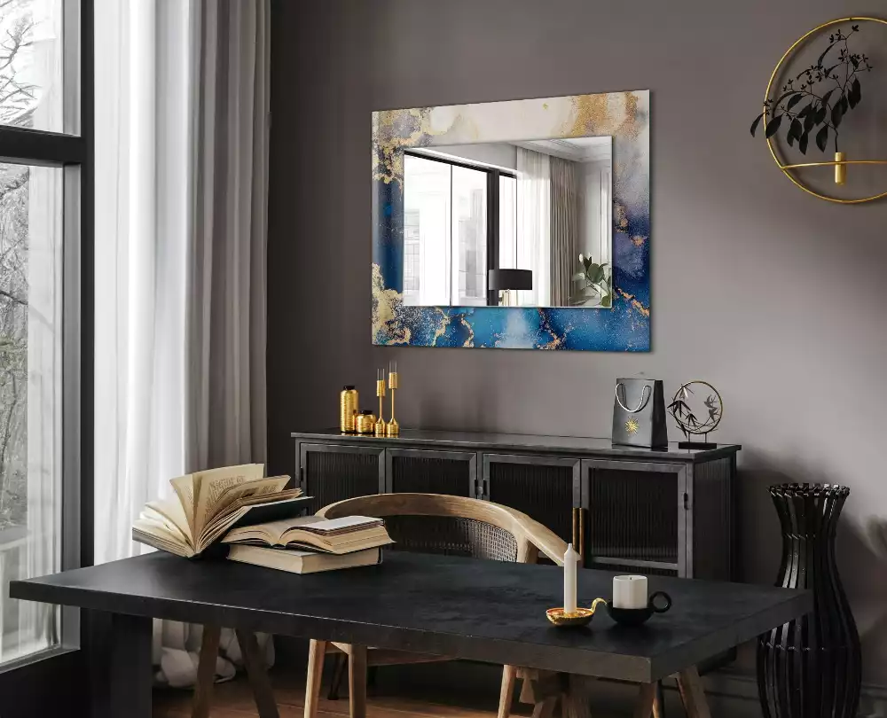 Miroir rectangulaire imprimé beaux-arts abstraits
