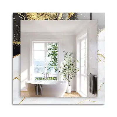 Miroir rectangulaire décoratif imprimé art abstrait doré