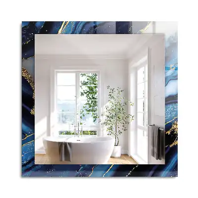 Miroir rectangulaire à cadre imprimé art abstrait marbré