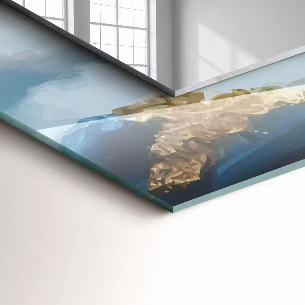 Miroir rectangulaire décoratif montagnes dans la brume