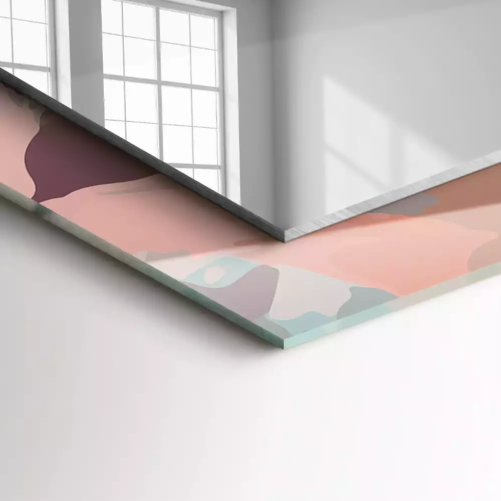 Miroir rectangulaire décoratif imprimé fleurs et feuilles pastel