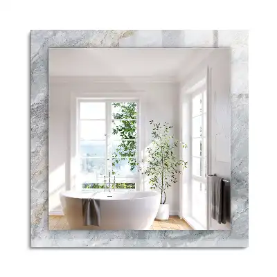 Miroir rectangulaire à cadre imprimé marbre à veines grises