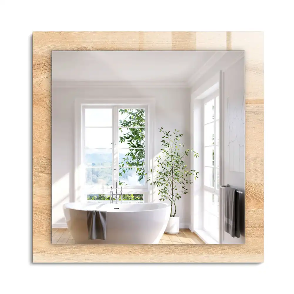 Miroir rectangulaire imprimé structure de planche en bois