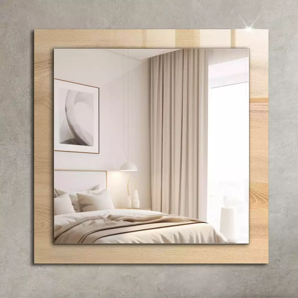 Miroir rectangulaire imprimé structure de planche en bois