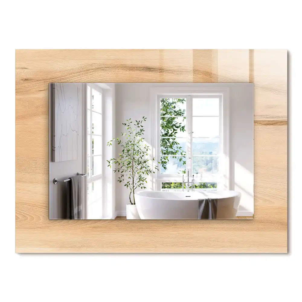 Miroir rectangulaire imprimé structure de planche en bois