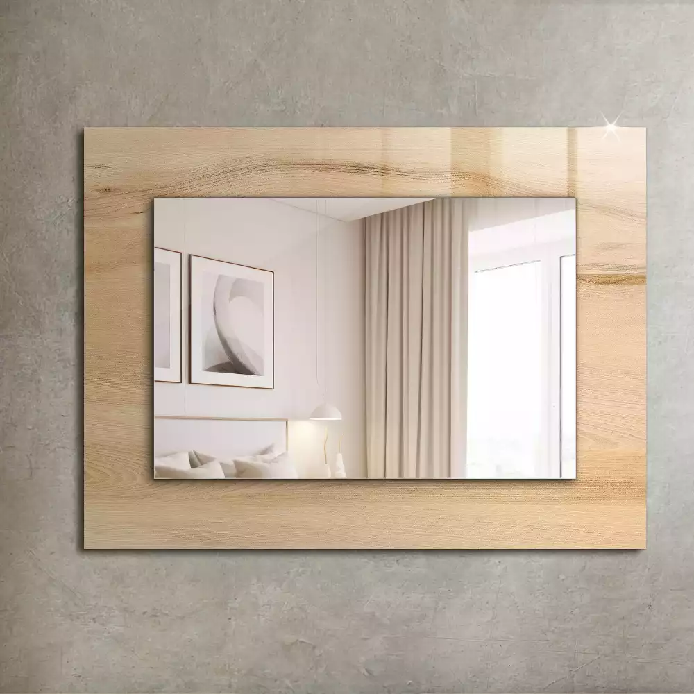 Miroir rectangulaire imprimé structure de planche en bois