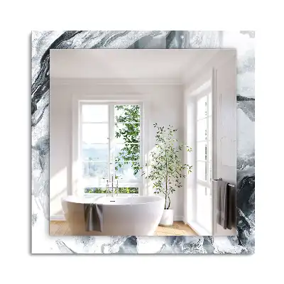 Miroir rectangulaire avec cadre imprimé composition picturale abstraite