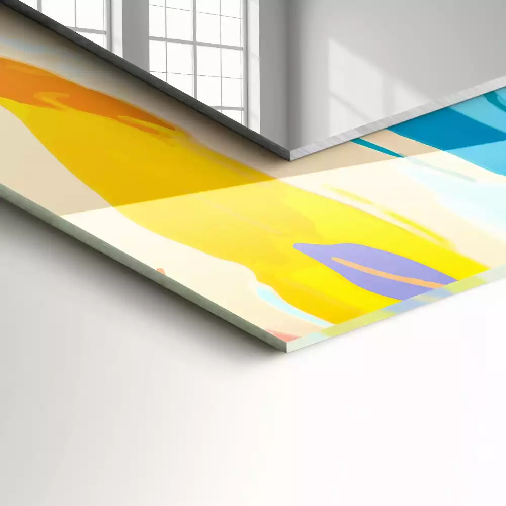 Miroir rectangulaire à cadre imprimé coups de pinceau abstraits colorés