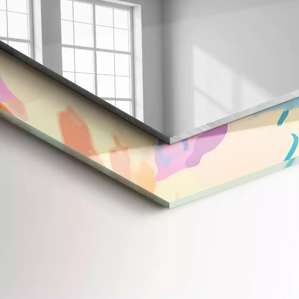 Miroir rectangulaire à cadre imprimé coups de pinceau abstraits colorés