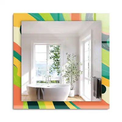 Miroir rectangulaire décoratif motifs abstraits colorés