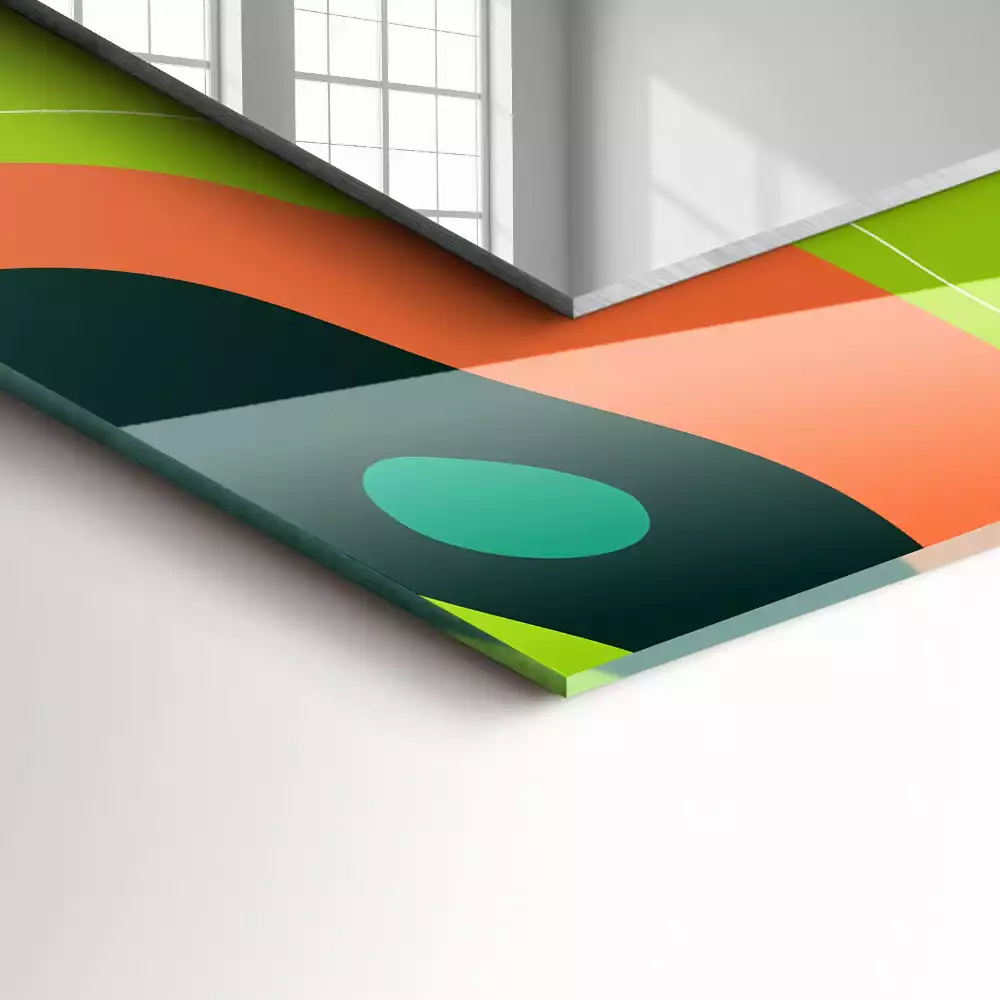 Miroir rectangulaire décoratif motifs abstraits colorés