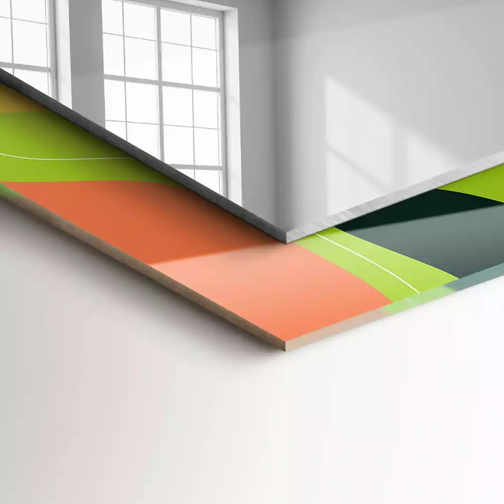 Miroir rectangulaire décoratif motifs abstraits colorés