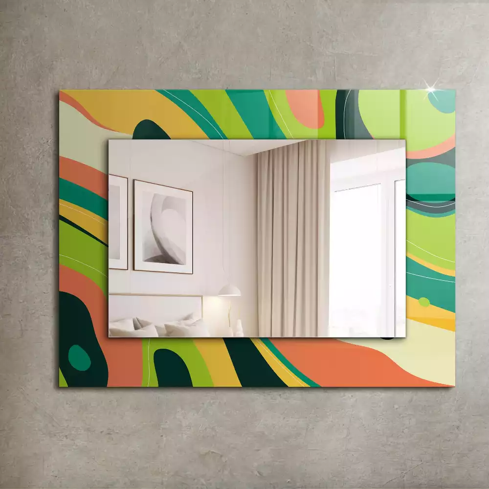 Miroir rectangulaire décoratif motifs abstraits colorés