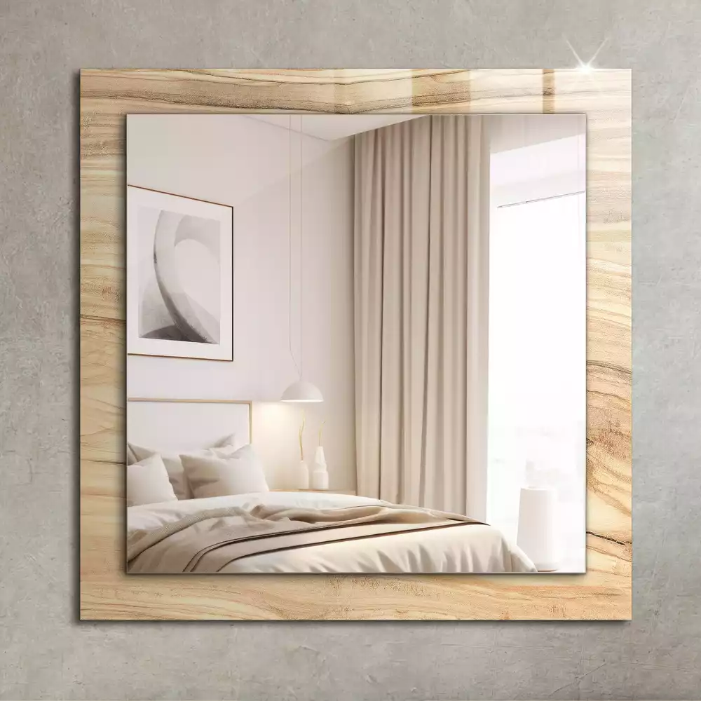 Miroir rectangulaire imprimé structure des cernes du bois