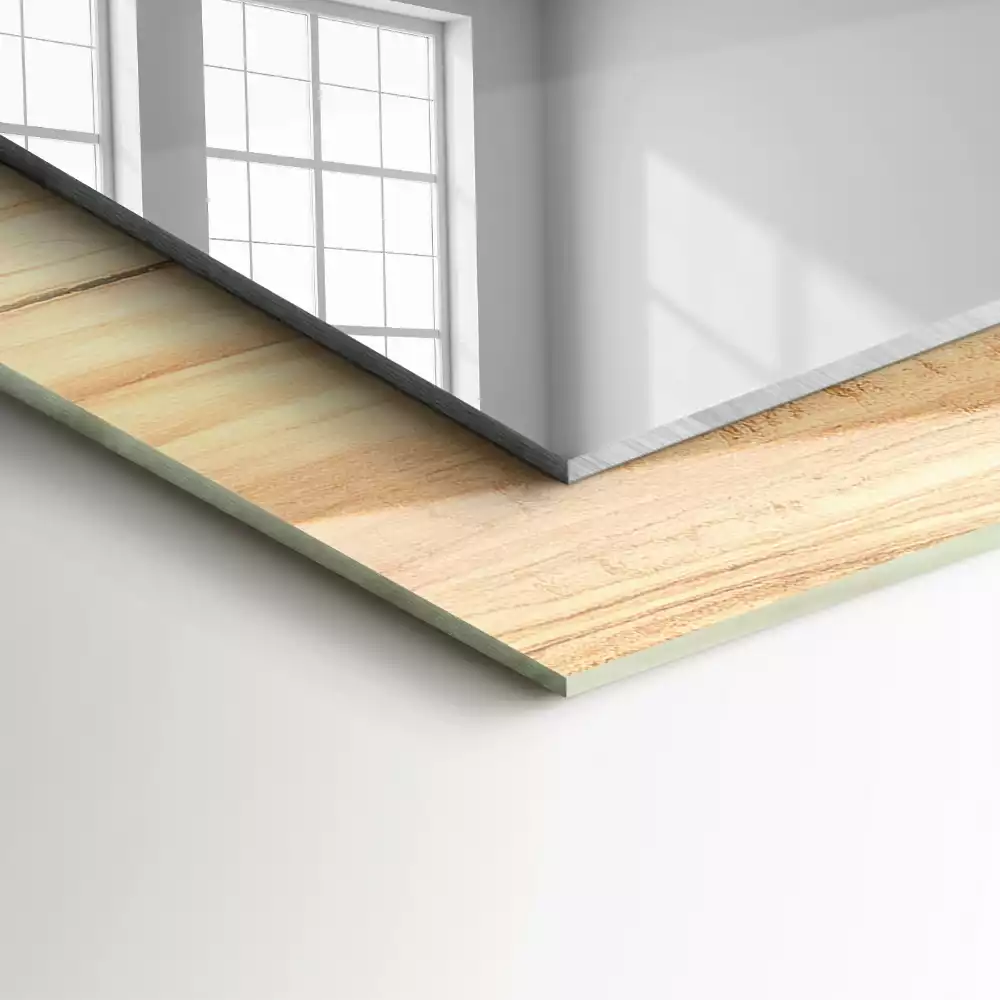 Miroir rectangulaire imprimé structure des cernes du bois