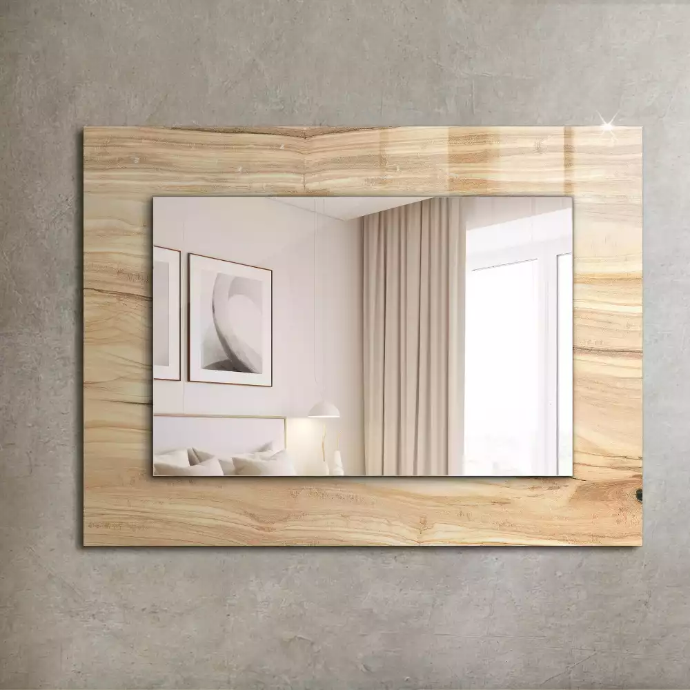 Miroir rectangulaire imprimé structure des cernes du bois