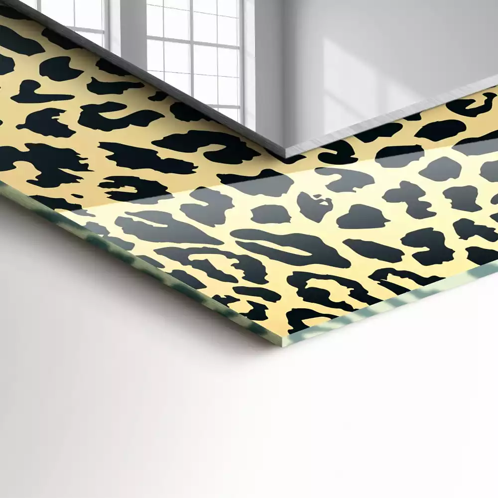 Miroir rectangulaire à cadre imprimé taches de léopard