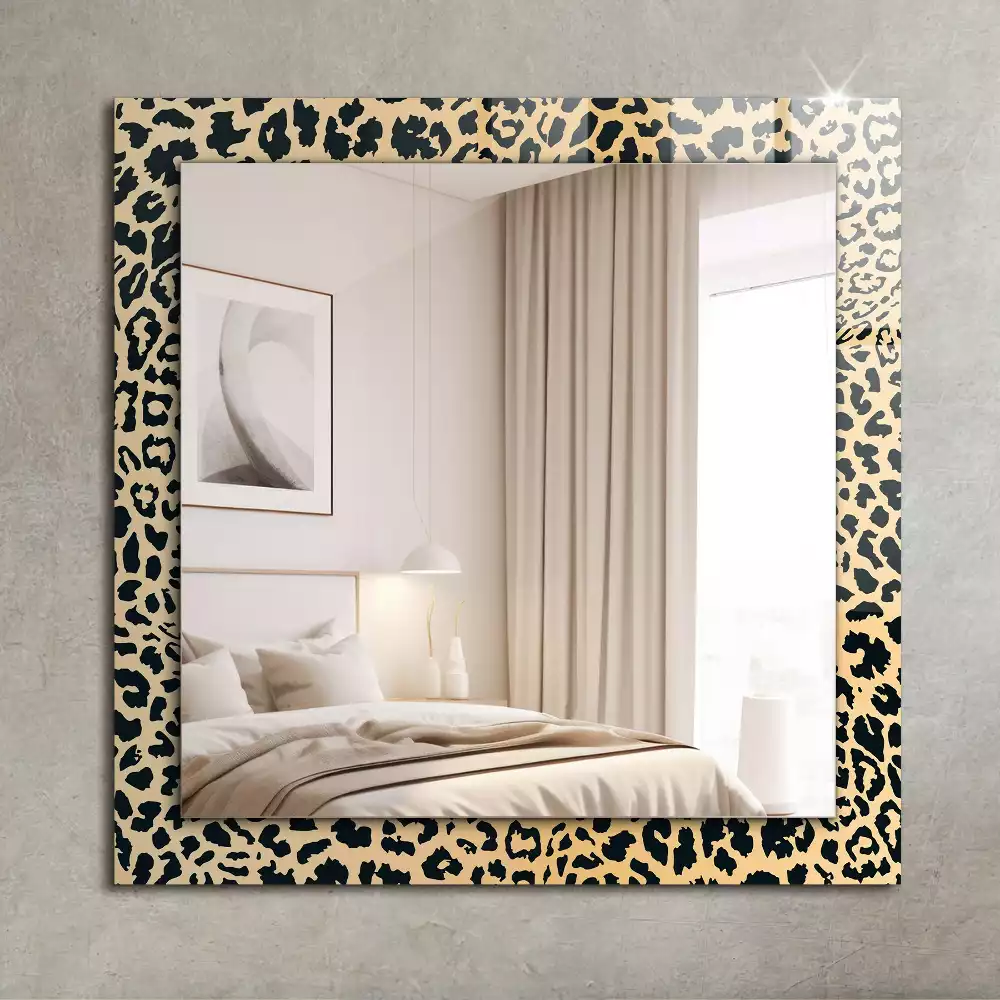 Miroir rectangulaire à cadre imprimé taches de léopard