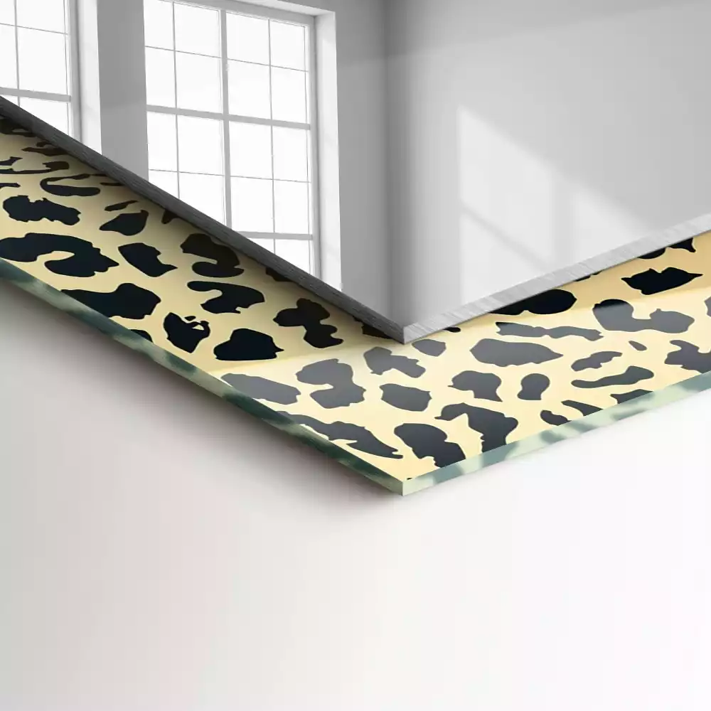 Miroir rectangulaire à cadre imprimé taches de léopard