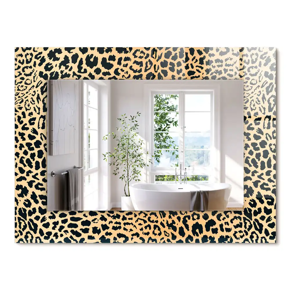 Miroir rectangulaire à cadre imprimé taches de léopard