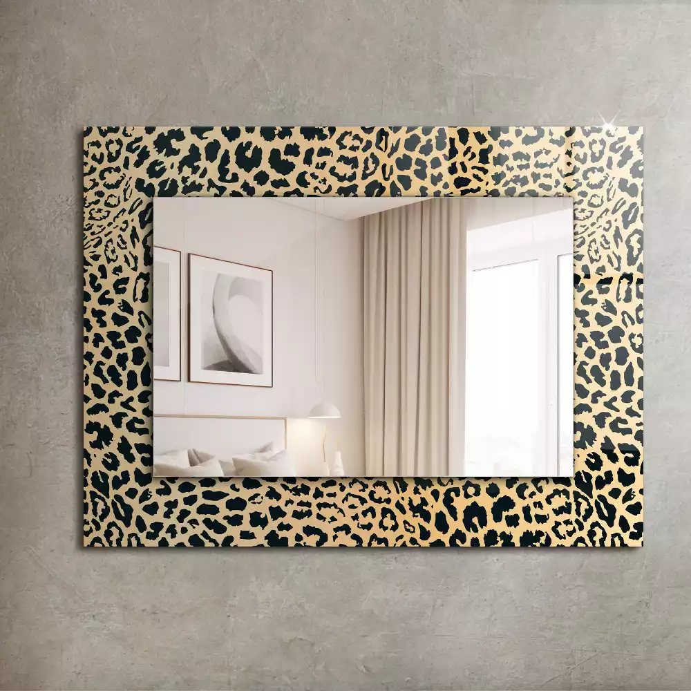 Miroir rectangulaire à cadre imprimé taches de léopard
