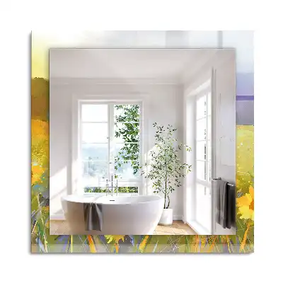 Miroir rectangulaire décoratif champ de tournesols