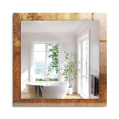 Miroir rectangulaire imprimé tôle rouillée tendance