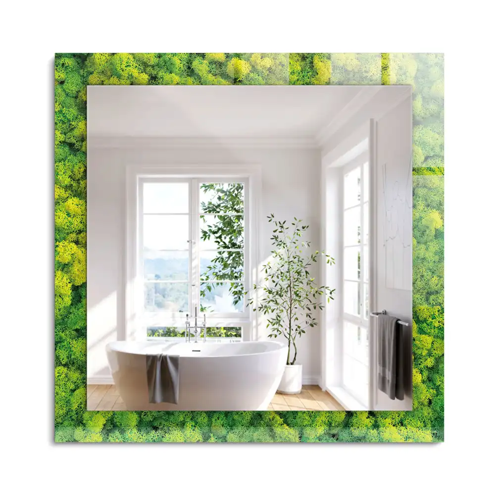 Miroir rectangulaire à cadre imprimé mousse verte