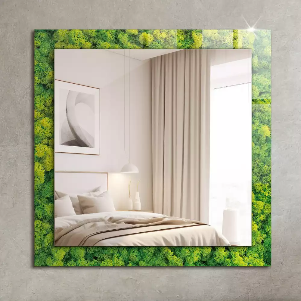 Miroir rectangulaire à cadre imprimé mousse verte
