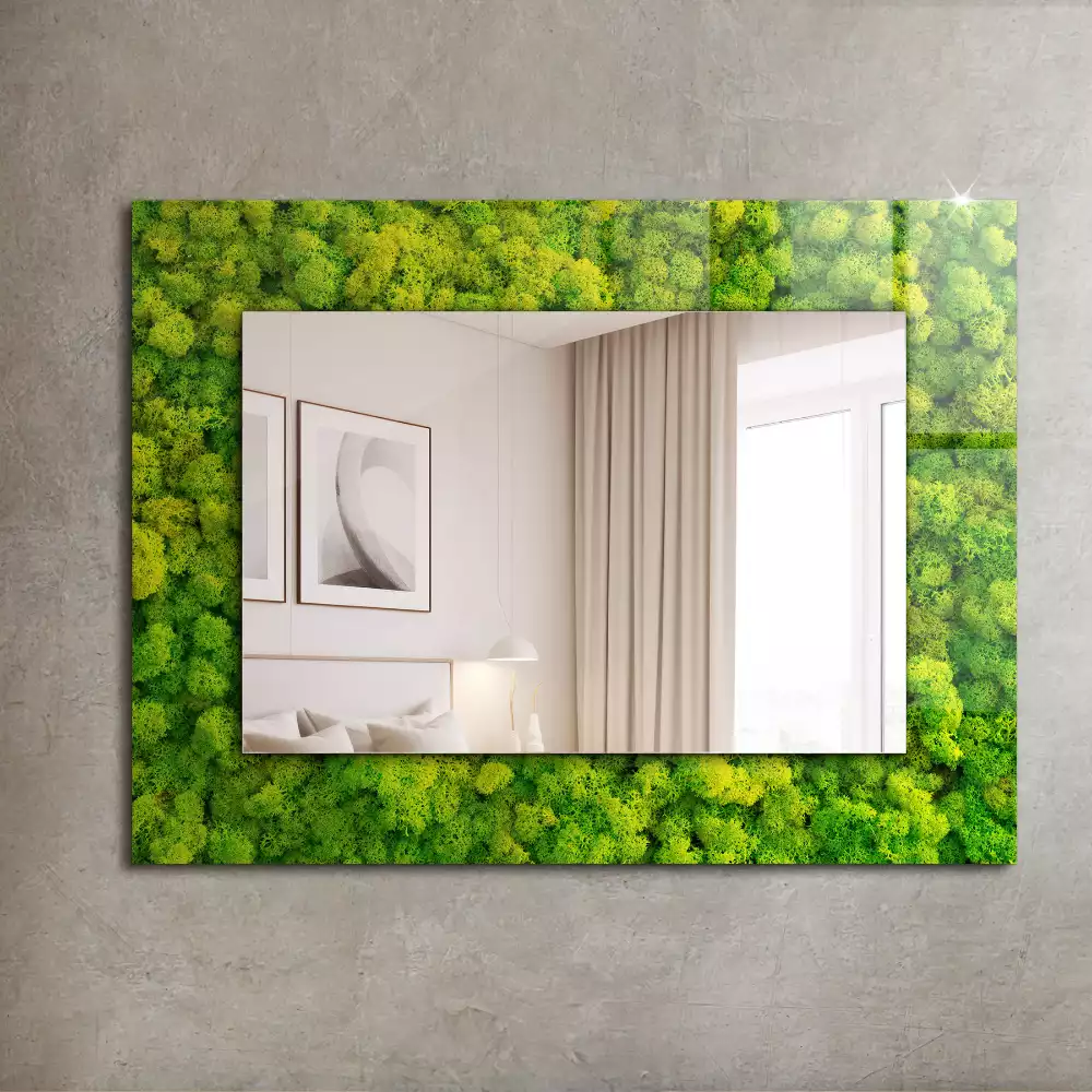 Miroir rectangulaire à cadre imprimé mousse verte