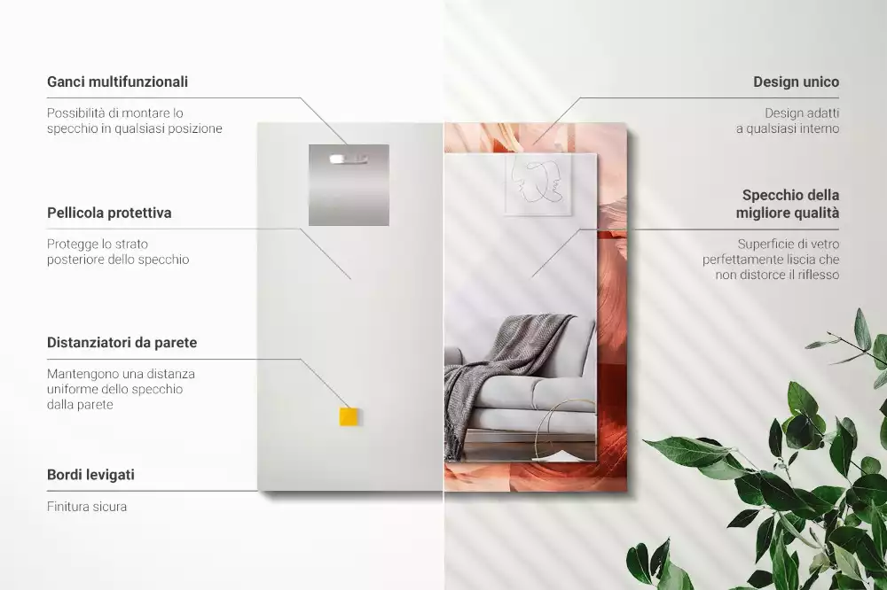 Miroir rectangulaire décoratif roches du canyon du désert