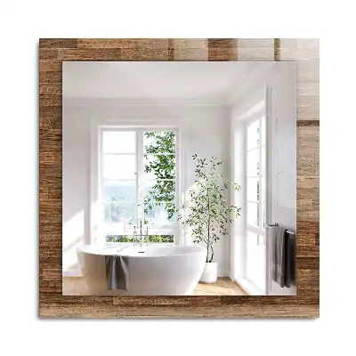 Miroir rectangulaire décoratif imprimé panneaux en bois