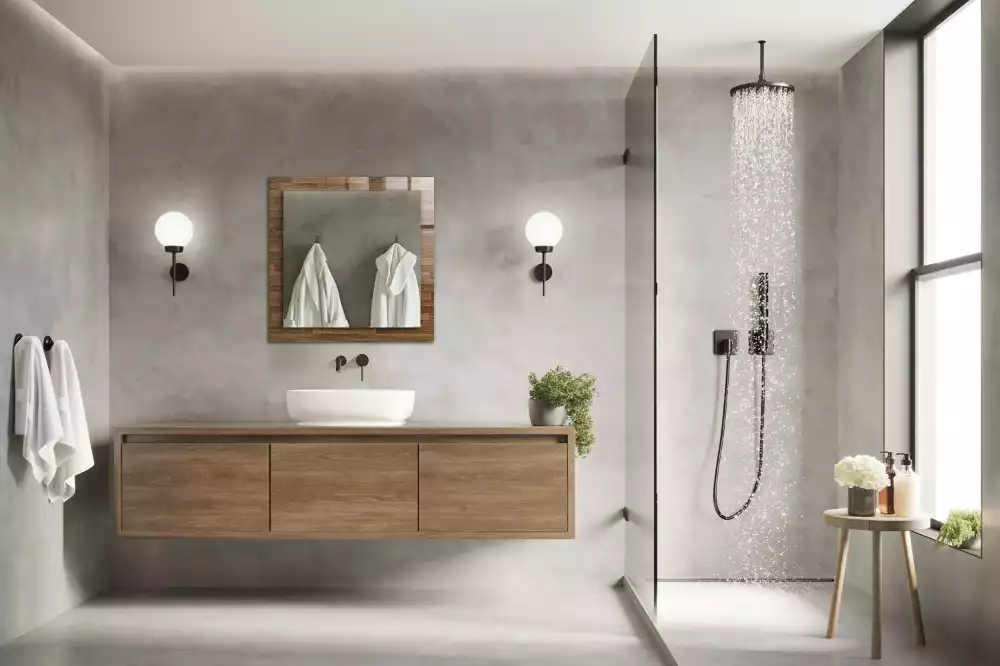 Miroir rectangulaire décoratif imprimé panneaux en bois