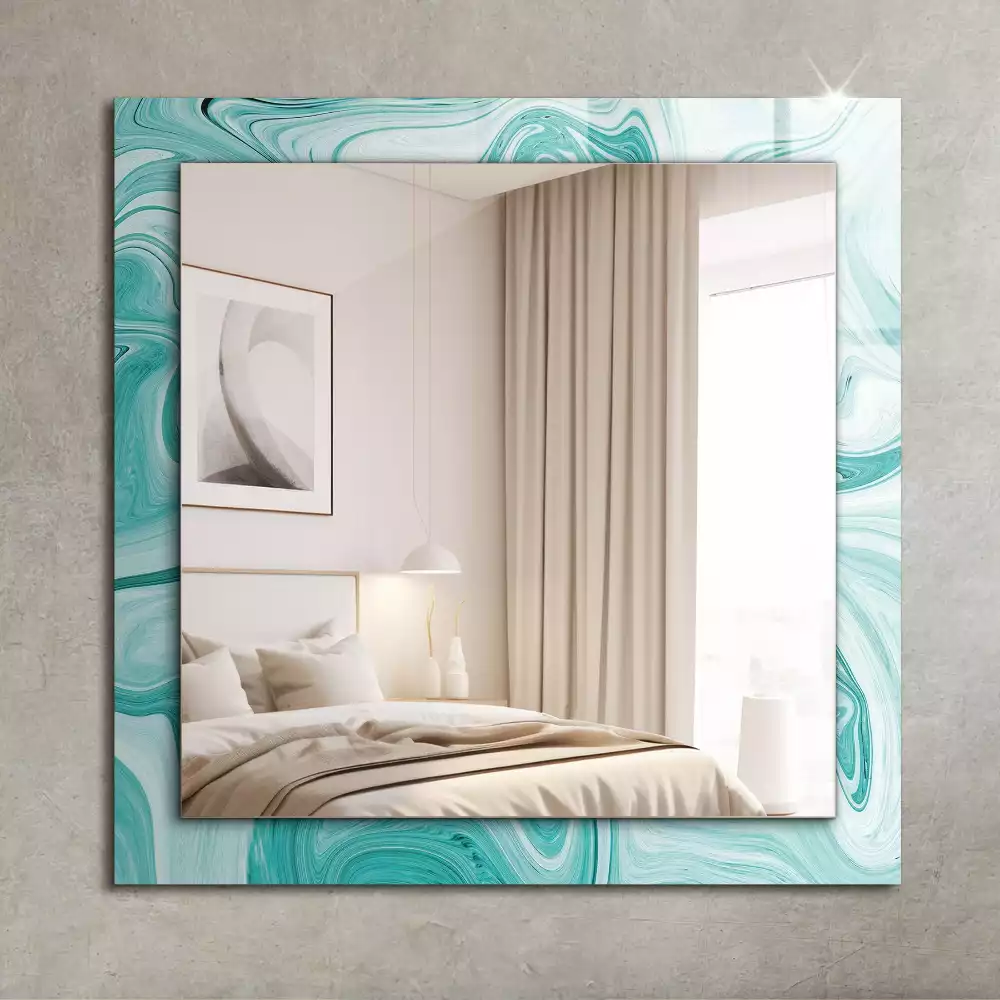 Miroir rectangulaire à cadre imprimé motif de marbre abstrait