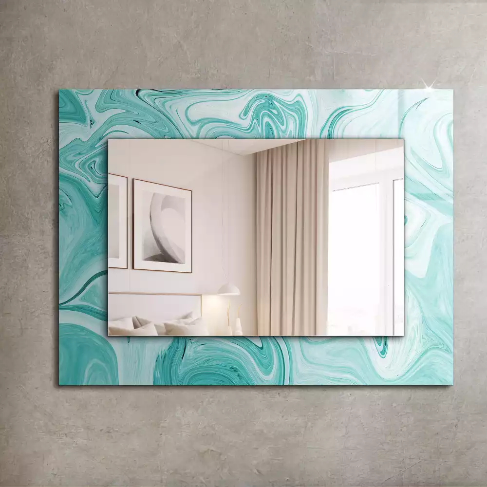 Miroir rectangulaire à cadre imprimé motif de marbre abstrait