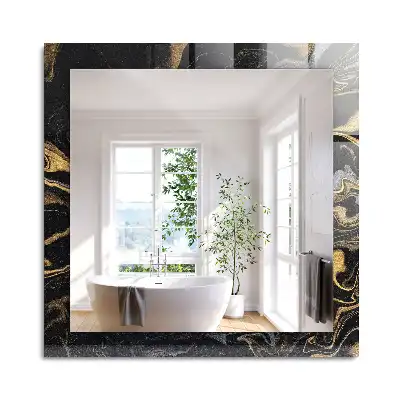 Miroir rectangulaire décoratif imprimé motif de marbre abstrait
